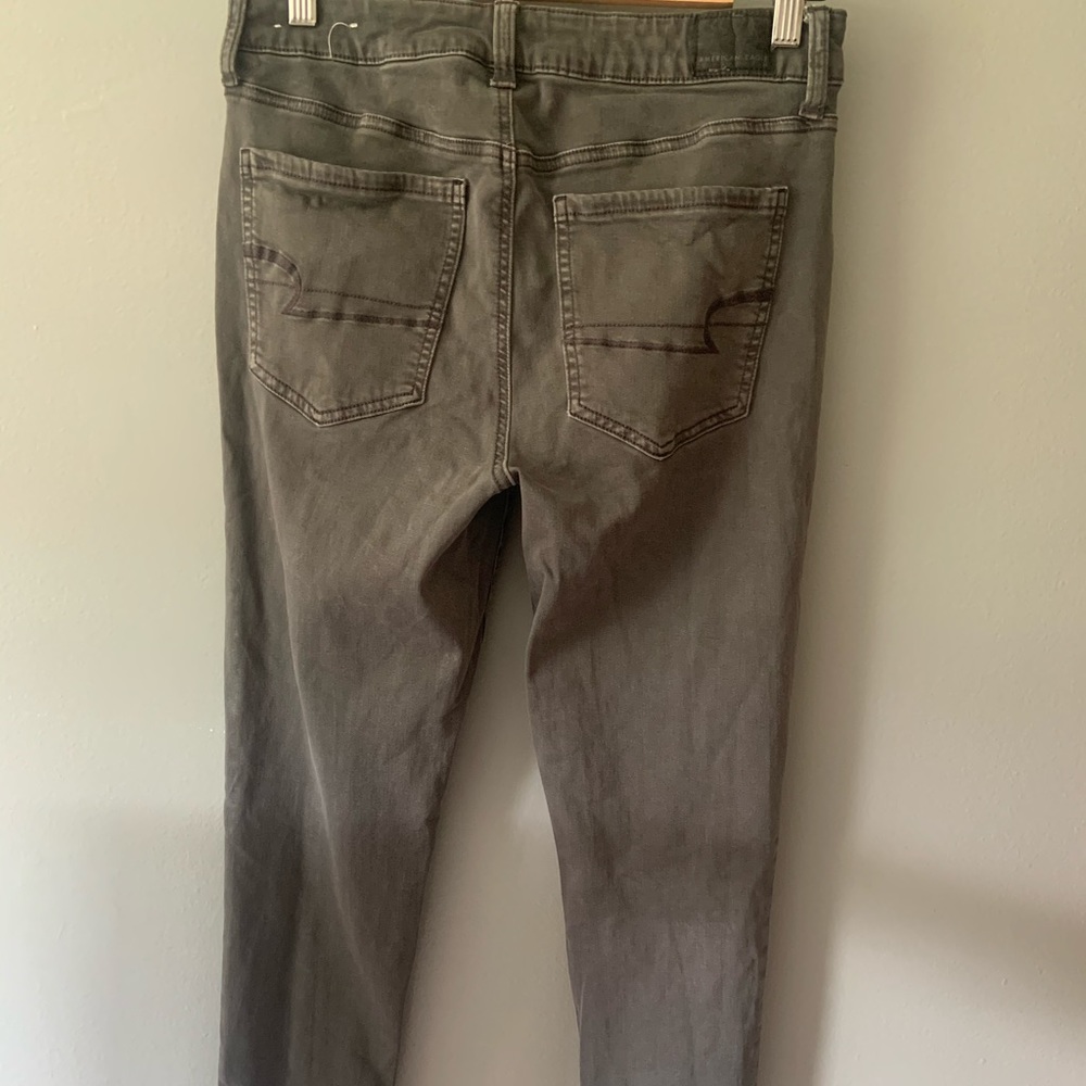 American Eagle Button Fly Grey Stretch - image 2
